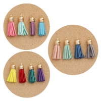 Borlas con colgante de colores de 3,8 cm - 4 unidades