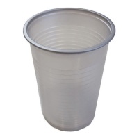 Vasos de 200 ml de plástico plateados - 20 unidades