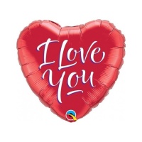 Globo de corazón rojo de I love you de 46 cm - Qualatex