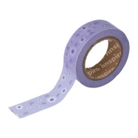 Washi tape de flores y lazos lila - 10 m