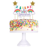 Toppers para tarta de Unicornios - 4 piezas