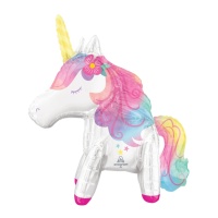 Globo de unicornio con flor de 55 x 63 cm - Anagram