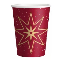 Vasos de 270 ml de Estrella Feliz Navidad - 6 unidades