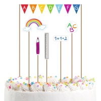 Topper para tarta de colegio de 20 cm - 6 unidades - Amscan