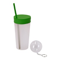 Cubre vasos con pajita de silicona - 1 unidad