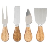 Cuchillos para queso con mango de acacia - 4 unidades