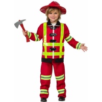 Disfraz de bombero rojo y amarillo para niño