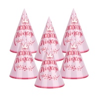 Sombreros de Felicidades Princesa rosa - 6 unidades