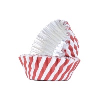 Cápsulas para cupcakes rojas y blancas con interior de aluminio - PME - 30 unidades