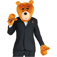 Conjunto de oso cabeza y manos para adulto