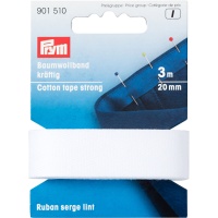 Cinta de 2 cm de algodón resistente blanco - Prym - 3 m