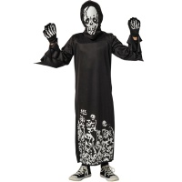Disfraz de calavera siniestra fosforescente infantil