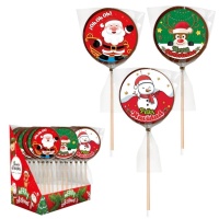 Piruletas de Merry Christmas de chocolate de 40 gr - 18 unidades