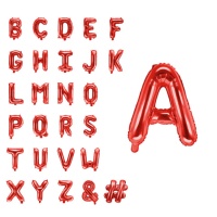 Globo de letra roja de 35 cm - PartyDeco