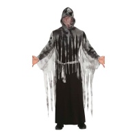 Disfraz de muerte con capucha gris para hombre
