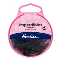 Imperdibles de 1,9 y 2,3 cm negros - Hemline - 50 unidades