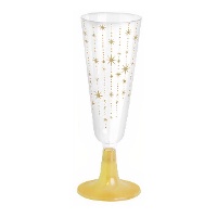 Copa de 150 ml de estrellas doradas cava - 4 unidades