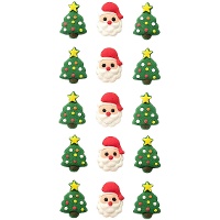 Figuras de azúcar de árbol de Navidad y Papá Noel - Azucren - 15 unidades