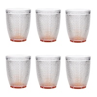 Vaso de 300 ml puntos de agua ámbar - 6 unidades