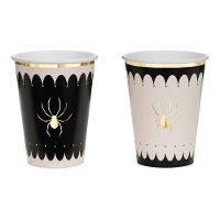 Vasos de Araña Dorada de 400 ml - 6 unidades