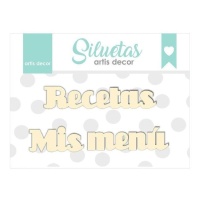 Chipboard de Menú y Mis recetas - Artis decor - 3 unidades