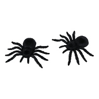 Arañas decorativas de terciopelo negro de 10 cm - 2 unidades