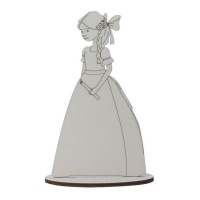 Figura de madera de niña de comunión con vela de 22,5 x 13 cm - Artis decor