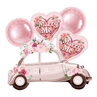 Bouquet de globos de coche nupcial marry me - 5 unidades