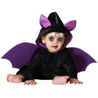 Disfraz de murciélago negro y morado para bebé