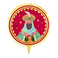 Globo redondo de Rey Mago Baltasar de 43 cm