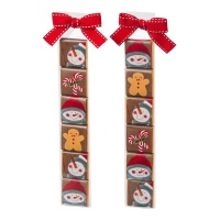 Chocolatinas de Navidad Snowman en estuche de 6 surtidas - 1 unidad