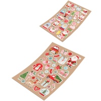 Pegatinas de Navidad de goma eva de 16 x 26 cm - 1 lámina