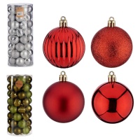 Bolas de Navidad surtidas de 6 cm - 56 unidades