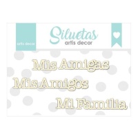 Chipboard de Mis amigos, Mis amigas y Mi familia - Artis decor - 6 unidades