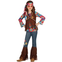Disfraz de hippie colorido para niña