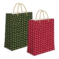 Bolsa regalo de 14 x 11,5 x 6,7 cm de estrellas navideñas - 1 unidad