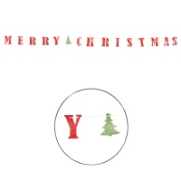 Guirnalda de Merry Christmas con purpurina roja de 3,6 m