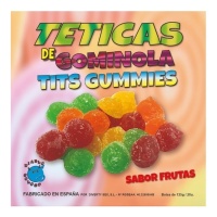 Gominolas con forma de tetas sabor a frutas con azúcar - 125 gr