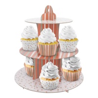 Soporte para cupcakes con topos y rayas de 36 x 36 cm - 1 unidad
