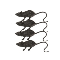Ratas negras de 6 cm - 4 unidades