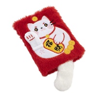 Libreta de gato de la suerte peluche