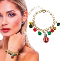 Pulsera de bolas de Navidad dorada - 1 unidad
