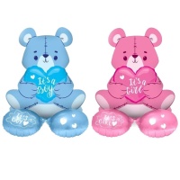 Globo de oso It's a boy o It's a girl con base de 61 cm - Folat