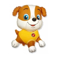 Globo de perrito feliz amarillo de 78 x 62 cm