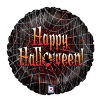 Globo redondo de Halloween con telaraña de 46 cm - Grabo