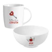 Taza de 350 ml y bol de 450 ml de Amor - 2 unidades