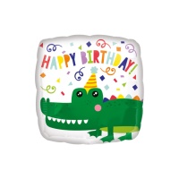 Globo de cocodrilo feliz cumpleaños de 43 cm - Anagram