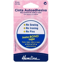 Cinta adhesiva doble cara textil de 1,9 cm - Hemline - 4,5 m