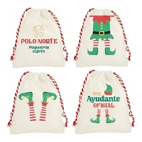 Bolsa regalo de 15 x 12 x 1 cm de Elfo navideño - 1 unidad