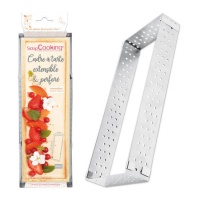 Molde rectangular de acero perforado y ajustable de 22 a 42 cm - Scrapcooking